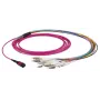 Šviesolaidinis kabelis EFB Elektronik MTPF12LCOM3-2 2 m OM3 MTP į 12×LC purpurinis