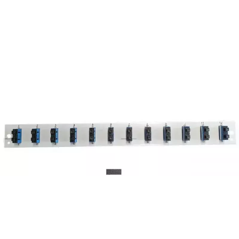 Patch panel accessory EFB Elektronik SB-FP-12SC-D-V-OM3 — 1U rack mount, 12 SC, Pilka, 432×13×43.5 mm