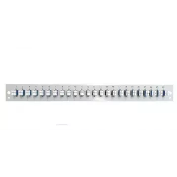 Patch panel accessory EFB Elektronik SB-FP-24SC-S-OM3 — 1U rack, 24 SC OM3 portai, pilka, 432×13×43,5 mm