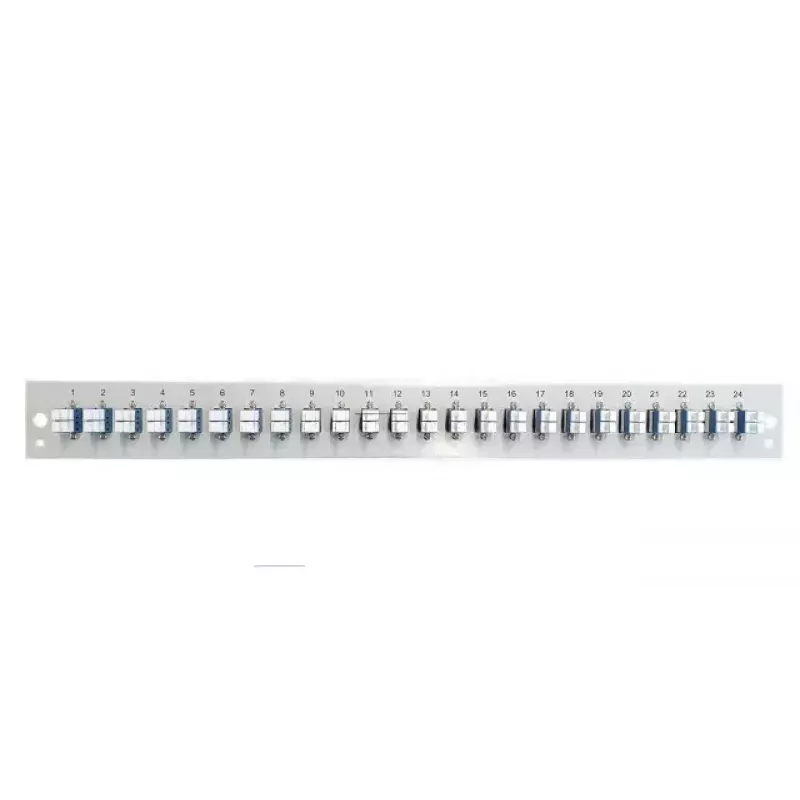Patch panel accessory EFB Elektronik SB-FP-24SC-S-OM3 — 1U rack, 24 SC OM3 portai, pilka, 432×13×43,5 mm