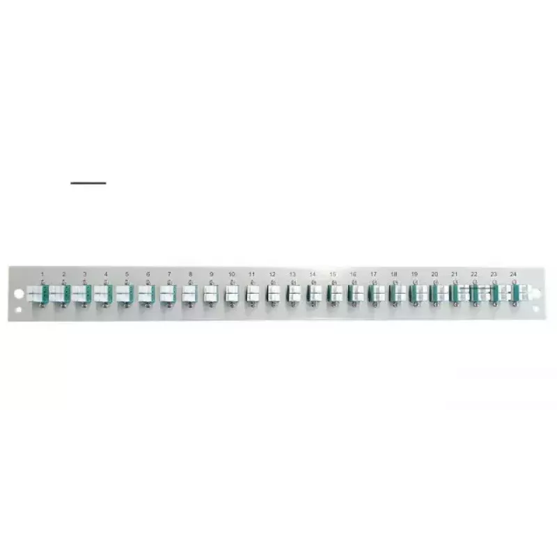 Patch panel accessory EFB Elektronik SB-FP-24SC-S-OM3 — 1U rack, 24 SC OM3 portai, pilka, 432×13×43,5 mm