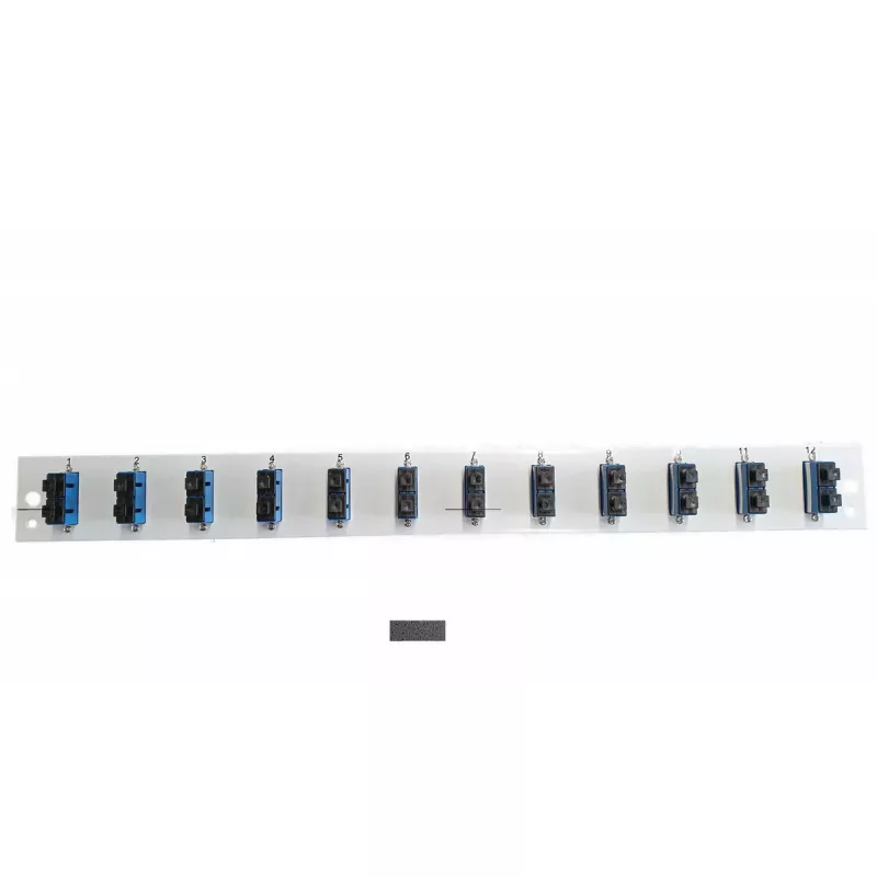 Patch panel accessory EFB Elektronik SB-FP-S-12SC-D-V-OS2 — 1U rack mount, 12 SC fiber ports, 432×13×43.5 mm