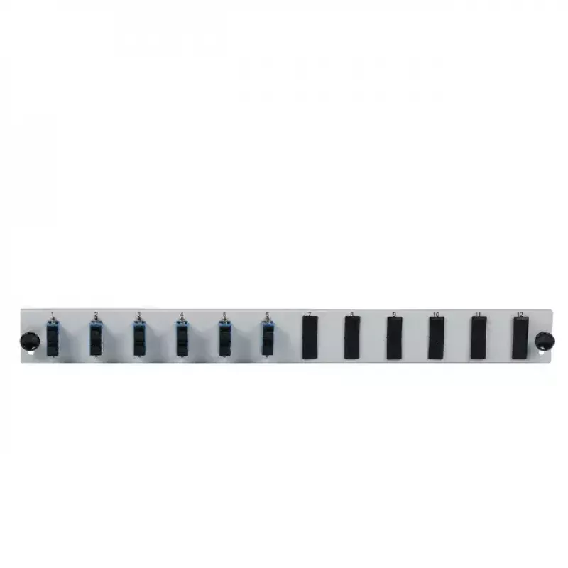 Pataisymo skydelio priedas EFB Elektronik SB-FP-6SC-D-V-OM4 — montavimas stelaže 1U, 432×13×43,5 mm, pilkas