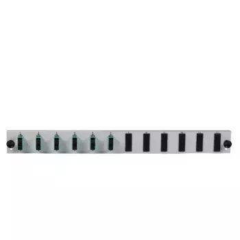 Pataisymo skydelio priedas EFB Elektronik SB-FP-6SC-D-V-OM4 — montavimas stelaže 1U, 432×13×43,5 mm, pilkas