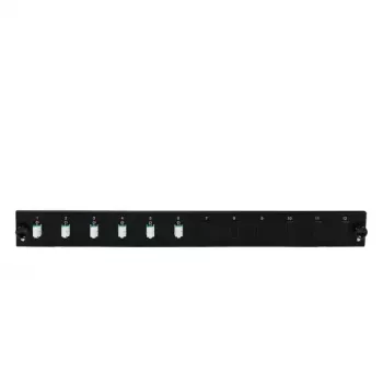 Plokštės priedas EFB Elektronik SB-FP-S-6SC-S-OS2 — 1U stovo montavimas, 6x SC simplex, juodas, 432×13×43,5 mm