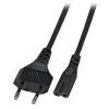Maitinimo kabelis EFB Elektronik Euro‑C7, 180° kampuotas, juodas, 5 m, 2×0,75 mm²