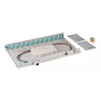 Patch panel EFB Elektronik BA71901L12OM3 1U LC OM3 Pilka