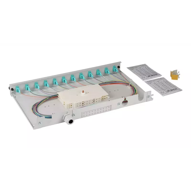 Patch panel EFB Elektronik BA71901L12OM3 1U LC OM3 Pilka