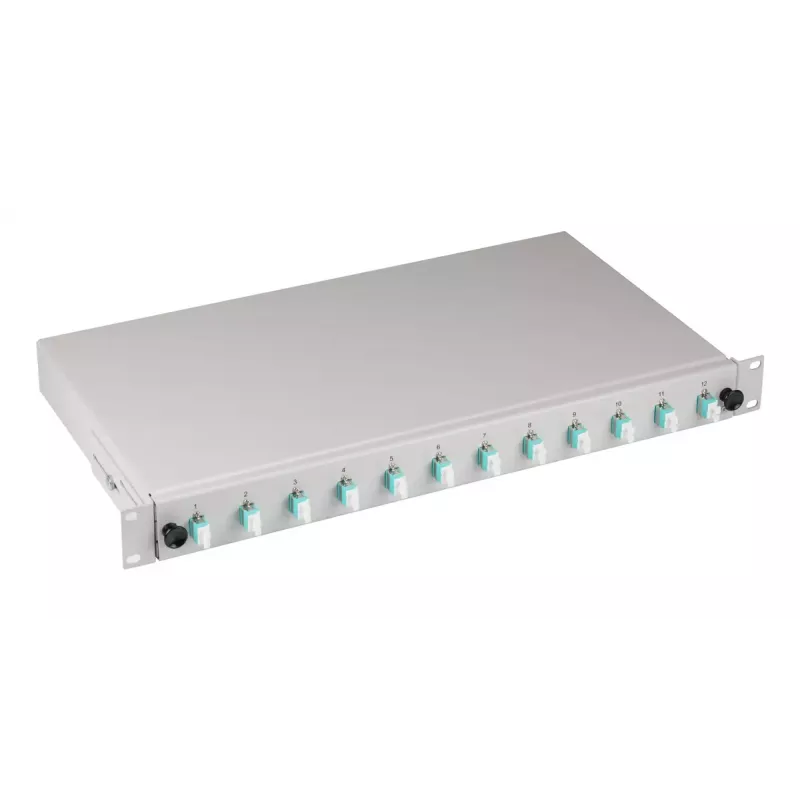 Patch panel EFB Elektronik BA71901L12OM3 1U LC OM3 Pilka