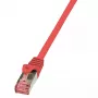Tinklo kabelis LogiLink 0,25m raudonas RJ-45 Cat6 S/FTP