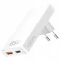 Sieninio lizdo USB adapteris LOGILINK PA0368 — 1×USB-A, 1×USB-C, 65W, baltas