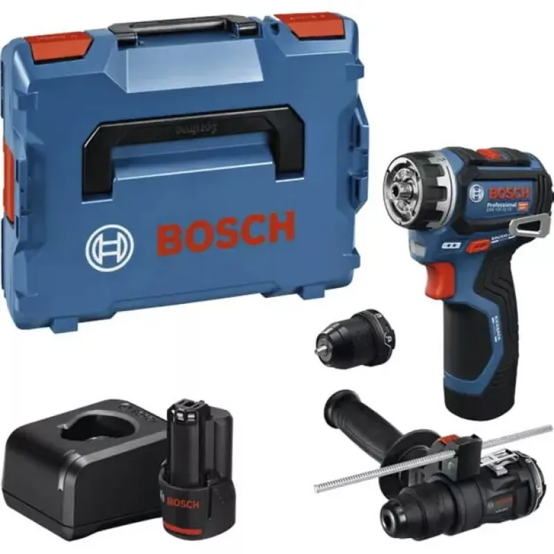 Bosch GSR 12V-32 FC akumuliatorinis gręžtuvas-suktuvas su priedais dėkle L-BOXX