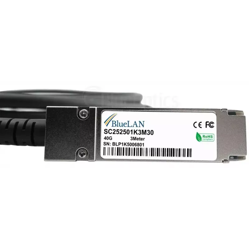 BlueOptics InfiniBand / optinio pluošto kabelis 3 m QSFP Juoda
