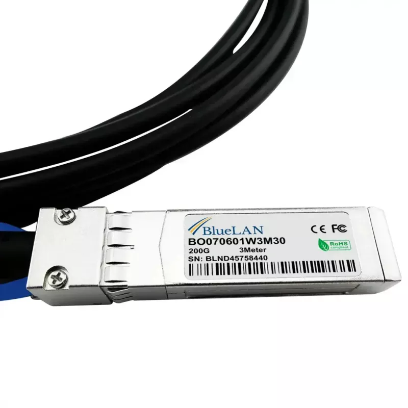 BlueOptics InfiniBand / šviesolaidinis pertraukiamasis kabelis QSFP56 į 4xSFP56 1 m Juodas