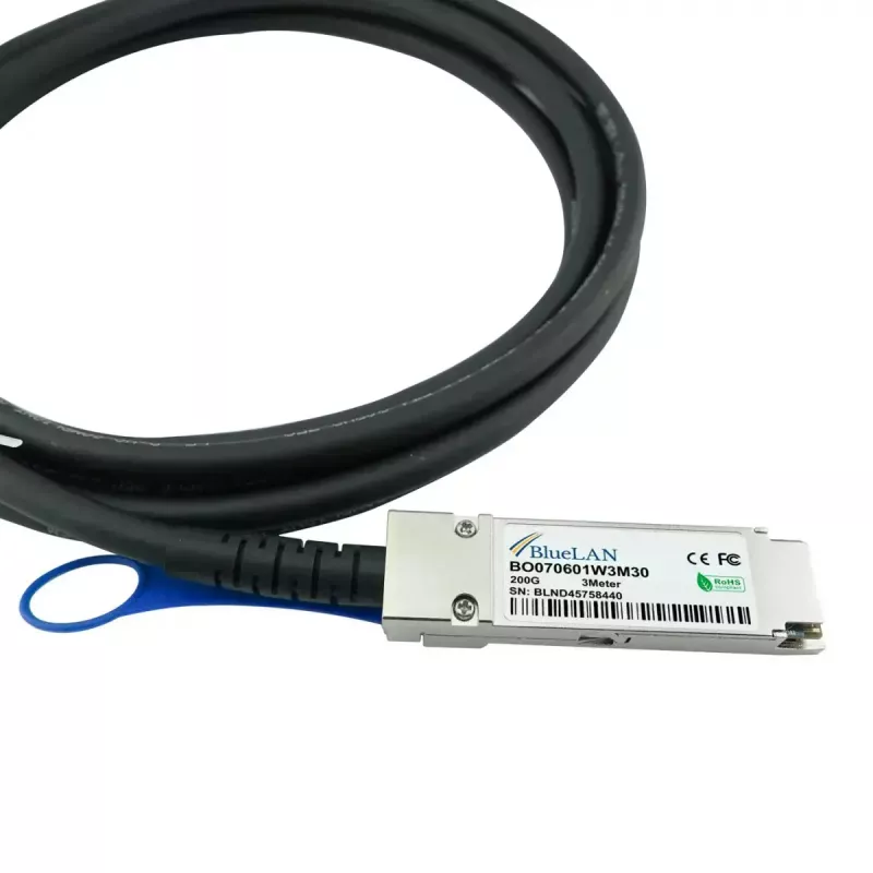 BlueOptics InfiniBand / šviesolaidinis pertraukiamasis kabelis QSFP56 į 4xSFP56 1 m Juodas