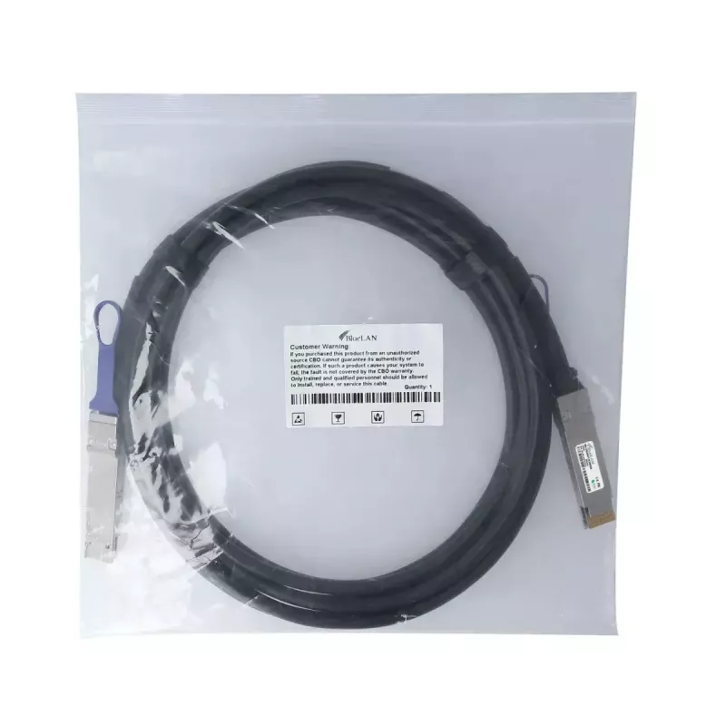 DAC laidas BlueOptics PAN-QSFPDD-DAC-2M-BL QSFP-DD InfiniBand 2m Juodas