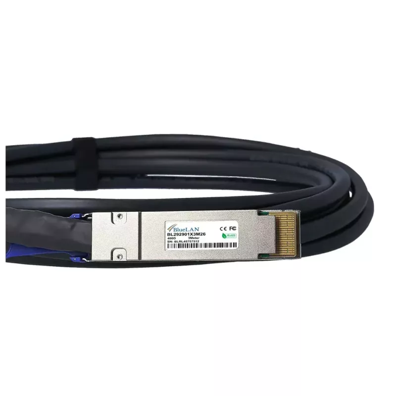 DAC laidas BlueOptics PAN-QSFPDD-DAC-2M-BL QSFP-DD InfiniBand 2m Juodas
