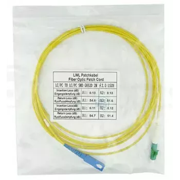 Šviesolaidinis kabelis BlueOptics SFP2122BU5MX LC SC OS2 5 m geltonas