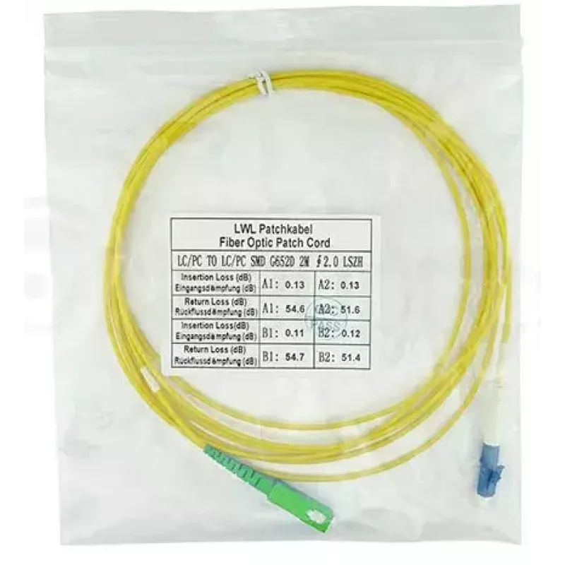 BlueOptics SFP2122BU2MS InfiniBand šviesolaidinis kabelis 2 m LC SC Geltonas