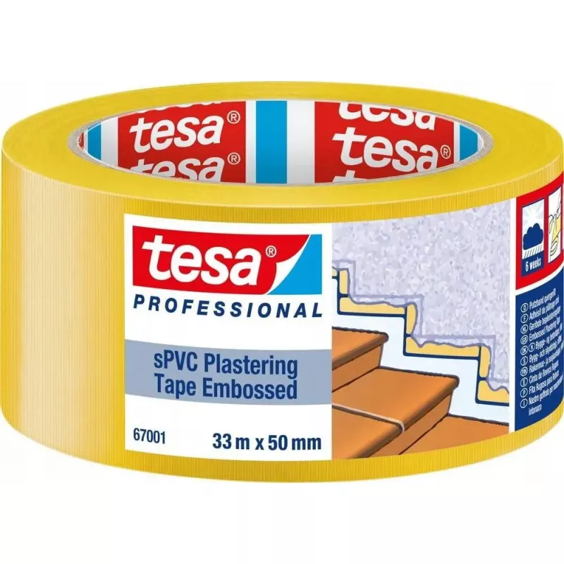 Gipso juosta Tesa 67001 33 m x 50 mm reljefinė geltona
