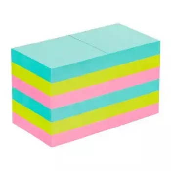 Lipniojo lapelio popierius Post-It 3M 622-12SS-COS, kvadratinis 47,6×47,6 mm, 90 lapų, mėlyni / žali / rožiniai
