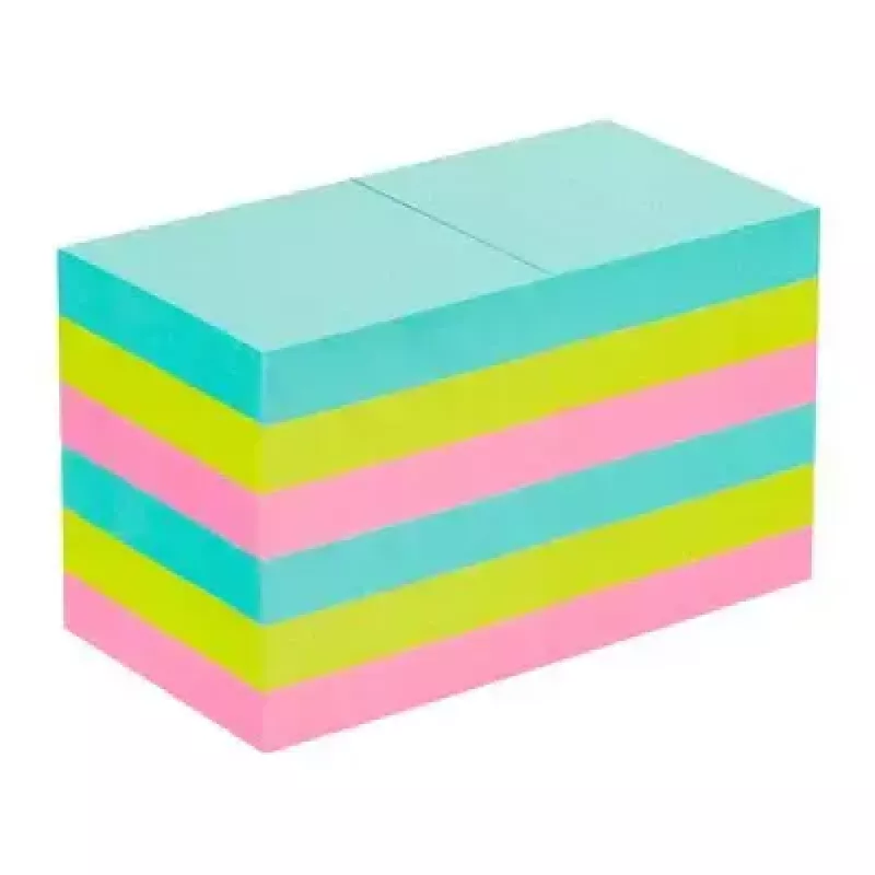Lipniojo lapelio popierius Post-It 3M 622-12SS-COS, kvadratinis 47,6×47,6 mm, 90 lapų, mėlyni / žali / rožiniai
