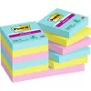 Lipniojo lapelio popierius Post-It 3M 622-12SS-COS, kvadratinis 47,6×47,6 mm, 90 lapų, mėlyni / žali / rožiniai