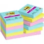 Lipniojo lapelio popierius Post-It 3M 622-12SS-COS, kvadratinis 47,6×47,6 mm, 90 lapų, mėlyni / žali / rožiniai