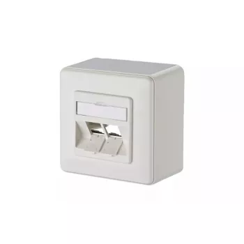 Paviršiuje montuojamas lizdas 2 x RJ-45 METZ CONNECT 130B10D20002-E baltas