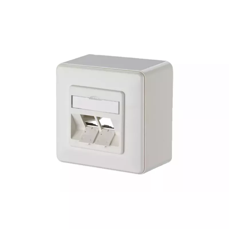 Paviršiuje montuojamas lizdas 2 x RJ-45 METZ CONNECT 130B10D20002-E baltas