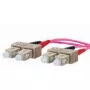 Šviesolaidinis kabelis METZ CONNECT 151S1EOEO10E 2x SC OM4 1 m Rožinis