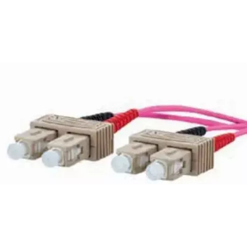 Šviesolaidinis kabelis METZ CONNECT 151S1EOEO20E 2x SC OM4 2 m Rožinis