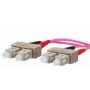 Šviesolaidinis kabelis METZ CONNECT 151S1EOEO20E 2x SC OM4 2 m Rožinis