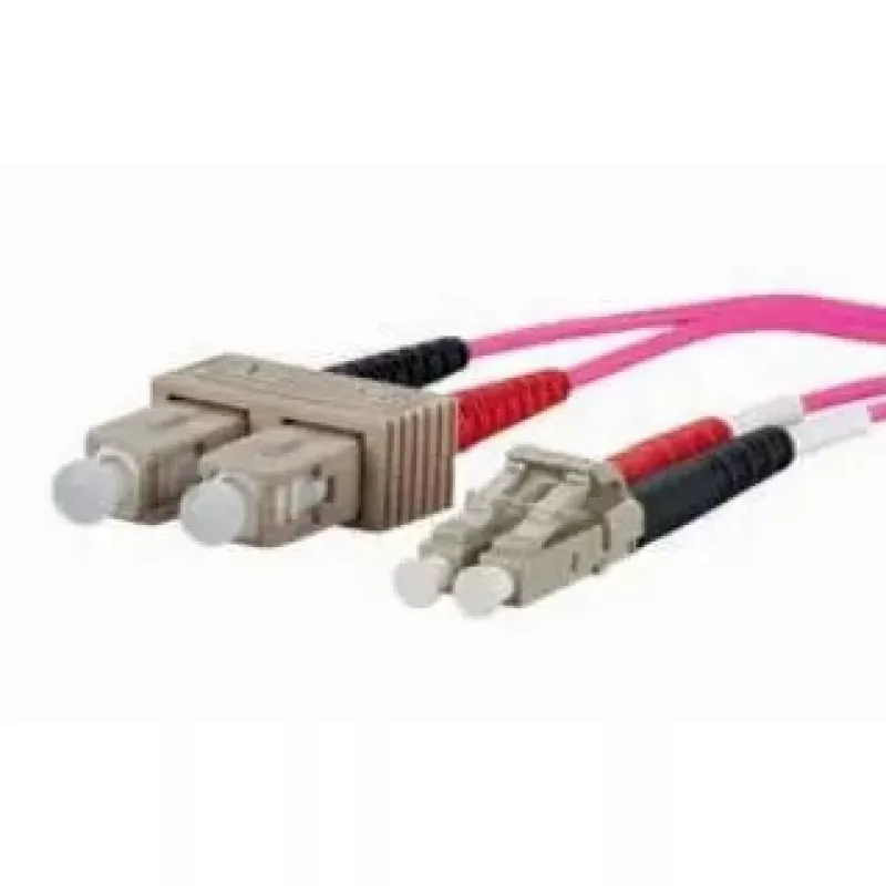 Šviesolaidinis kabelis METZ CONNECT 151S1EOJO10E 2x SC 2x LC OM4 1 m Rožinis