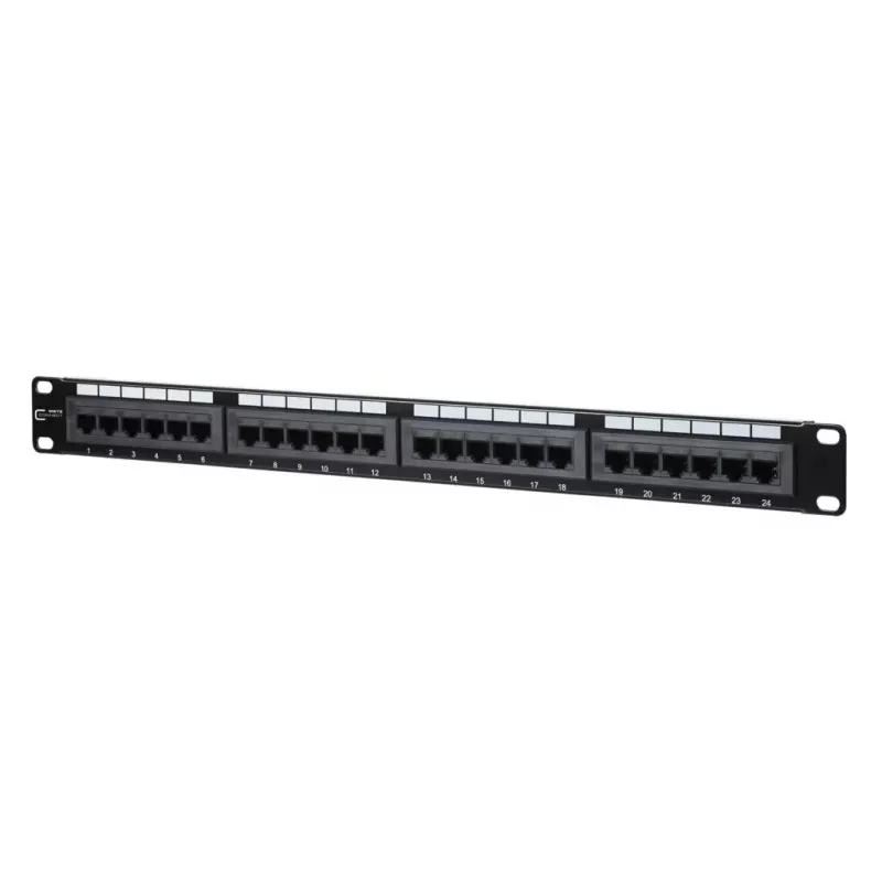 Komutacinis skydelis MetzConnect 130A08-AP29-E 24 prievadų RJ-45 Cat5e 1U juodas