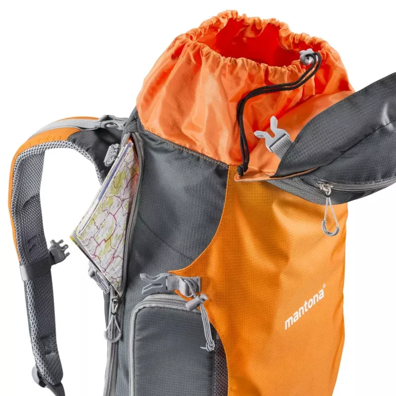 Kuprinės tipo dėklas Mantona ElementsPro 40 pilka oranžinė