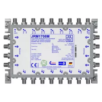Palydovinis multijungiklis JULTEC JRM1708M — 17 įėjimų, 8 išėjimai, 35 dB atskyrimas, 9 V