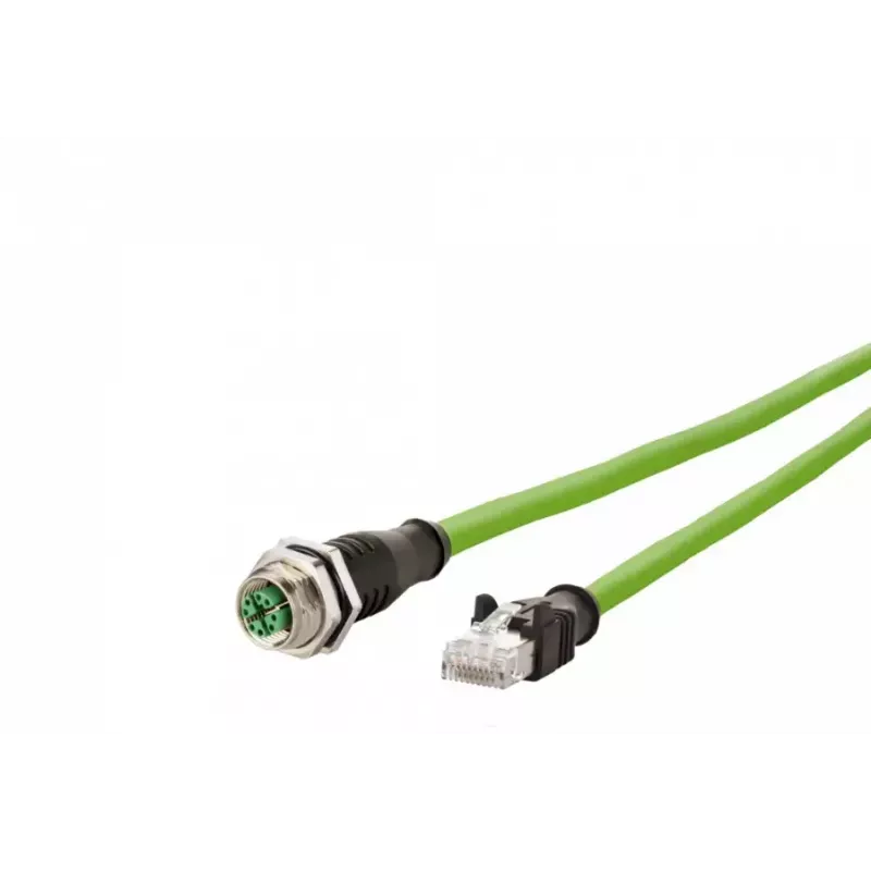 Tinklo kabelis METZ CONNECT 142M2X25020 2m Cat6a žalias RJ-45 M12