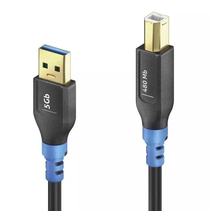 USB laidas PureLink FI-U200-005 0,5 m USB A USB B juoda mėlyna