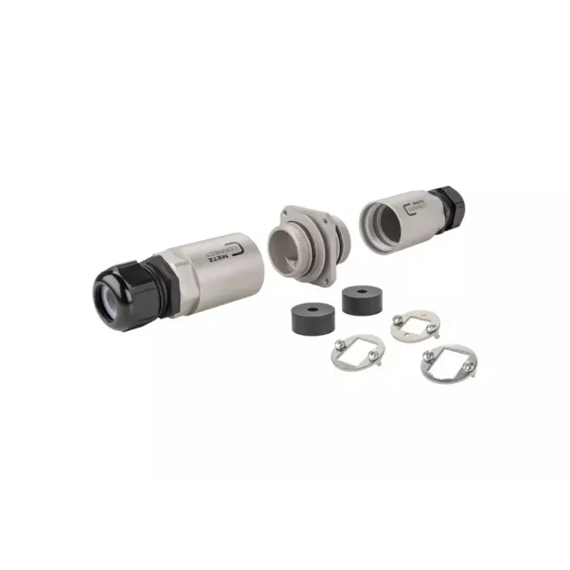 Laidų jungtis METZ CONNECT 14040000-E juoda balta IP69K