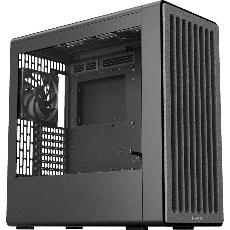 Mid Tower PC korpusas HAVN BF 360 ATX juodas su RGB ventiliatoriais