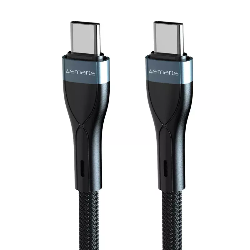 USB-C į USB-C laidas 1 m, 4smarts 540429, juodas, 0,48 Gbit/s