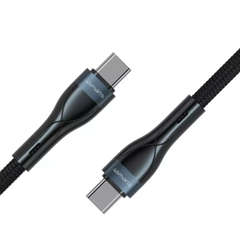 USB-C į USB-C laidas 1 m, 4smarts 540429, juodas, 0,48 Gbit/s