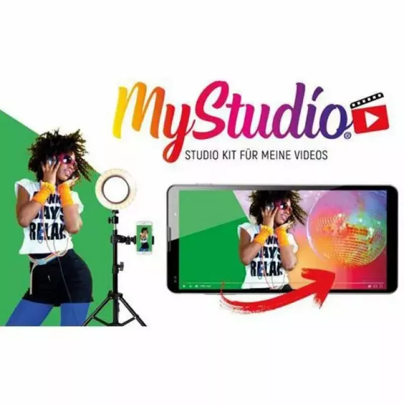 Žalias ekranas EASYPIX MyStudio 62020 nešiojamas lengvas – sulankstomas fonas nuotraukoms ir vaizdo įrašams