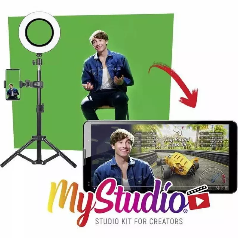 Žalias ekranas EASYPIX MyStudio 62020 nešiojamas lengvas – sulankstomas fonas nuotraukoms ir vaizdo įrašams