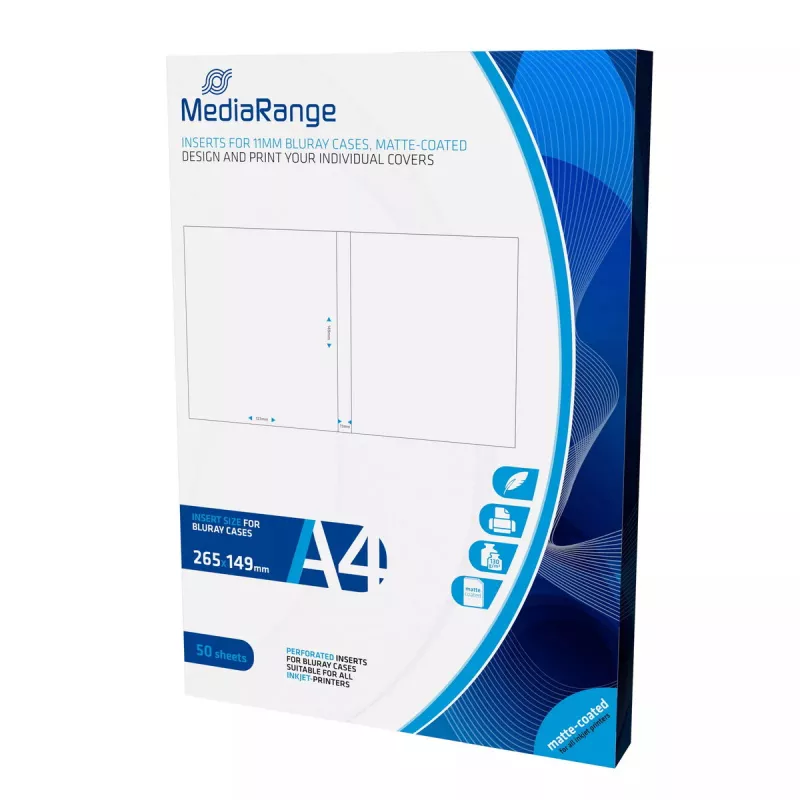 MediaRange MRINK123 Spausdinimo popierius A4 Matinis 50 lapų Baltas