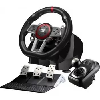 „ready2gaming Multi System Racing Wheel Pro R2GRACINGWHEELPRO“ vairas skirtas Switch PS4 PS3 PC – su jėgos grįžtamuoju ryšiu, vairaratis, pedalai komplekte