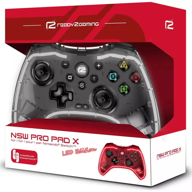 Belaidis žaidimų valdiklis ready2gaming Nintendo Switch Pro Pad X-LED Edition – ergonomiškas Pro Pad, skirtas Nintendo Switch