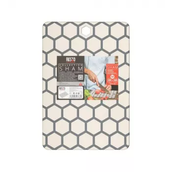 Resto Kitchenware 95402 Stačiakampė plastikinė pjaustymo lenta, pilka, balta