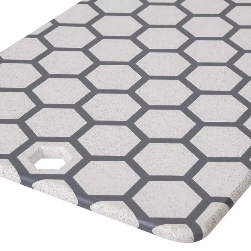 Resto Kitchenware 95402 Stačiakampė plastikinė pjaustymo lenta, pilka, balta